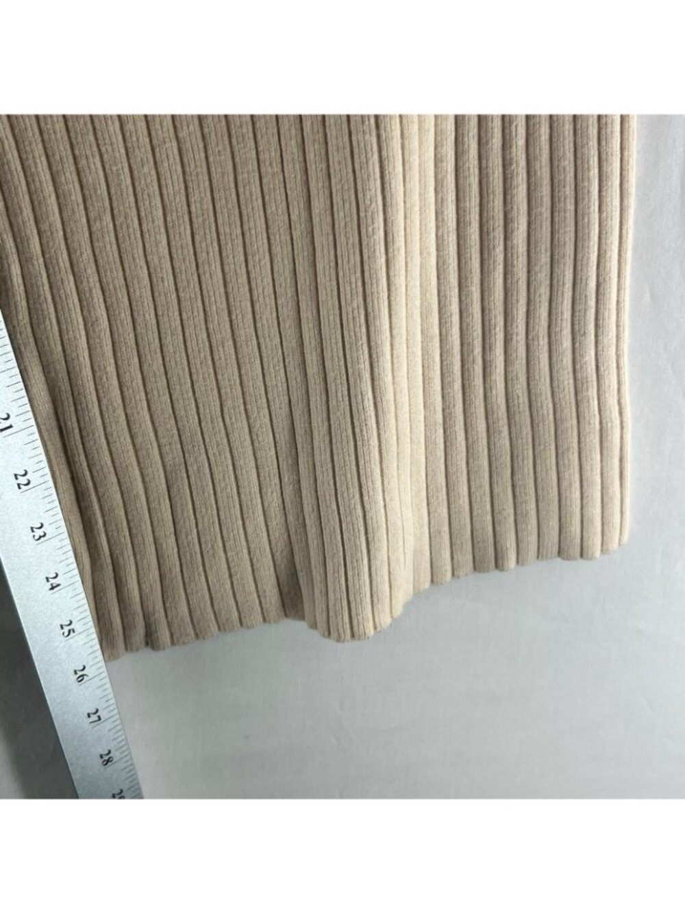J.ING Ribbed Knit Wide Leg Lounge Pants Women One Size Stretch Drawstring Beige - Picture 4 of 12